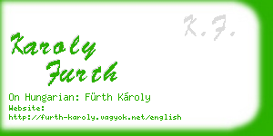 karoly furth business card
